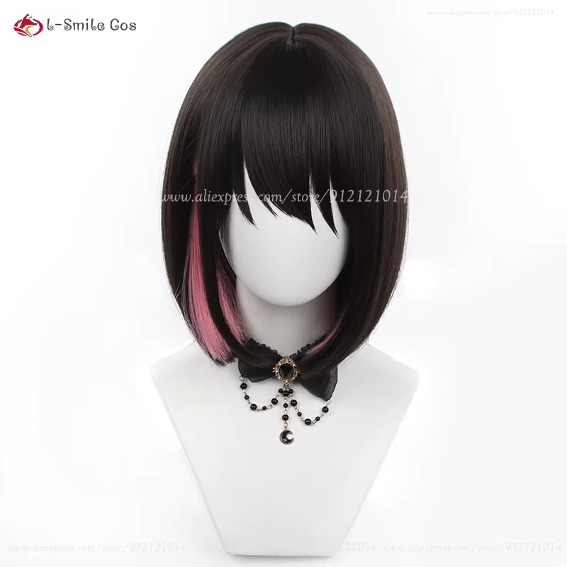 Ellen Joe Cosplay perruque 32 cm/35 cm noir bleu mixte Rose rouge résistant à la chaleur cheveux synthétiques Anime
