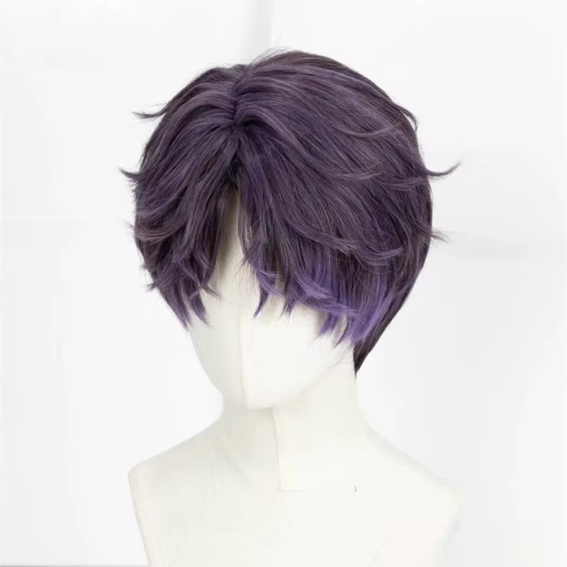 Rafayel perruque jeu amour et espace profond Cosplay Qiyu sirène artiste poissons synthétique violet cheveux jeu de rôle accessoires fête pour hommes