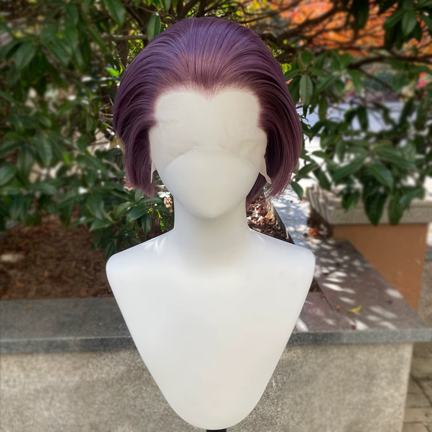 Perruque synthétique mixte violette Widow's Peak pour hommes