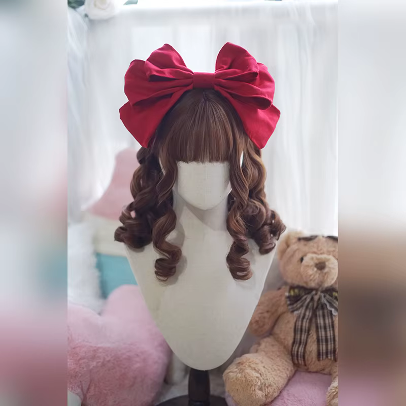 Perruque synthétique Deep Wave style lolita Rose Net de 16 pouces