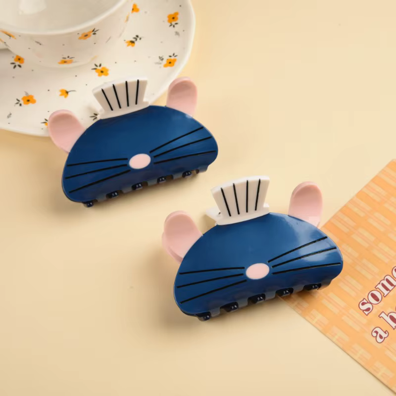 Nouvelles pinces à cheveux en acétate de chef rat de dessin animé