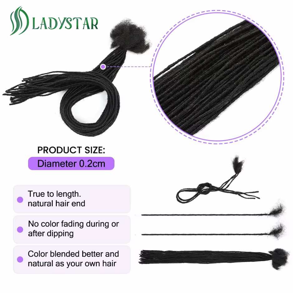 Extensions Loc cheveux humains 0.2cm épaisseur 8 pouces 30 brins