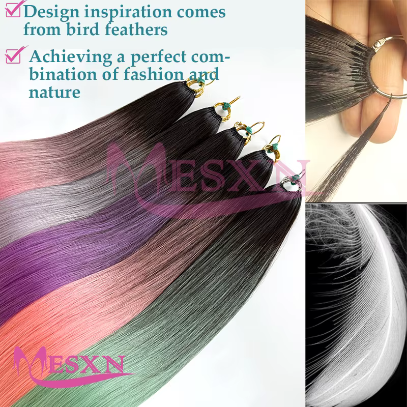Nouvelles extensions de cheveux en plumes naturel 100% vrais