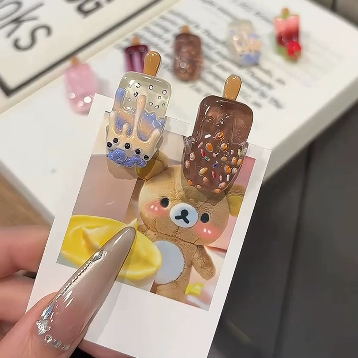 Lot de 5 mini pinces à cheveux en forme de crème glacée