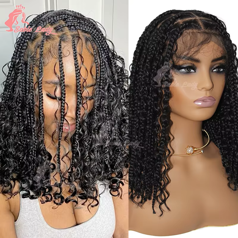 Boho-Perruque Bob Tressée pour Femmes Noires