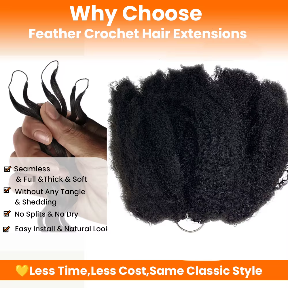 7 paquets de 350g d'extensions de cheveux bouclés afro au crochet