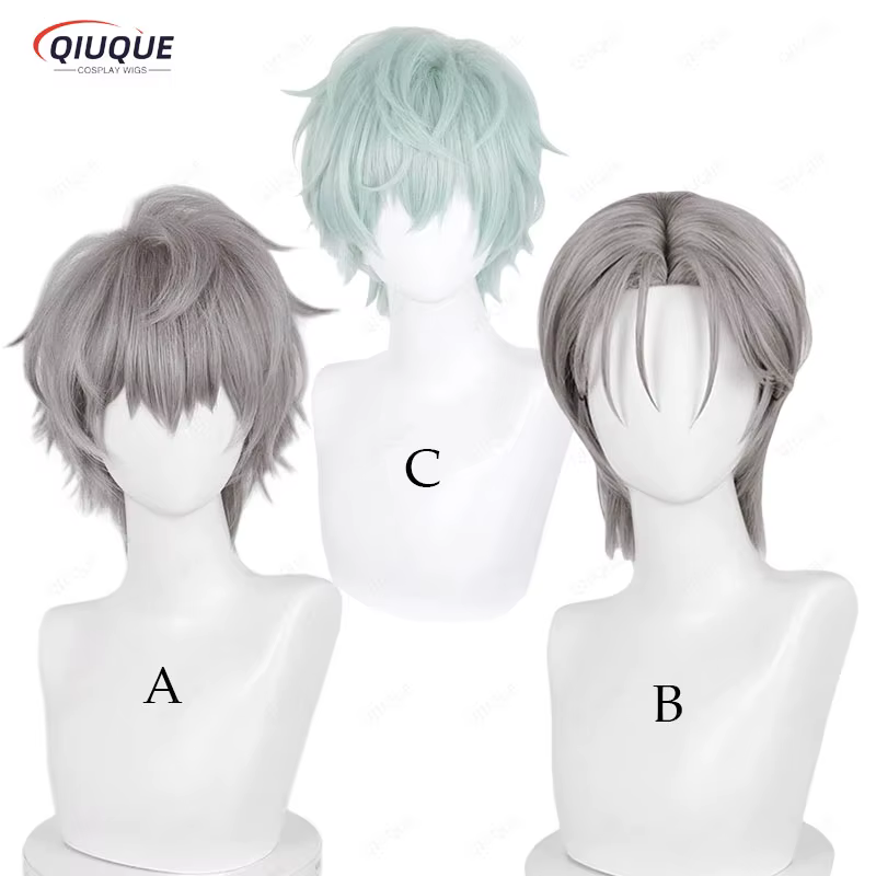 Anime jusqu'à Cosplay perruque 3 types de cheveux courts styles