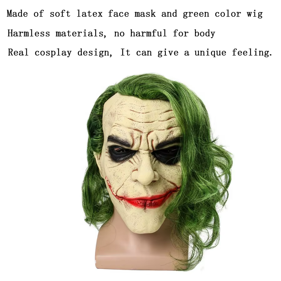Perruque Complète de Cosplay avec Cheveux Verts