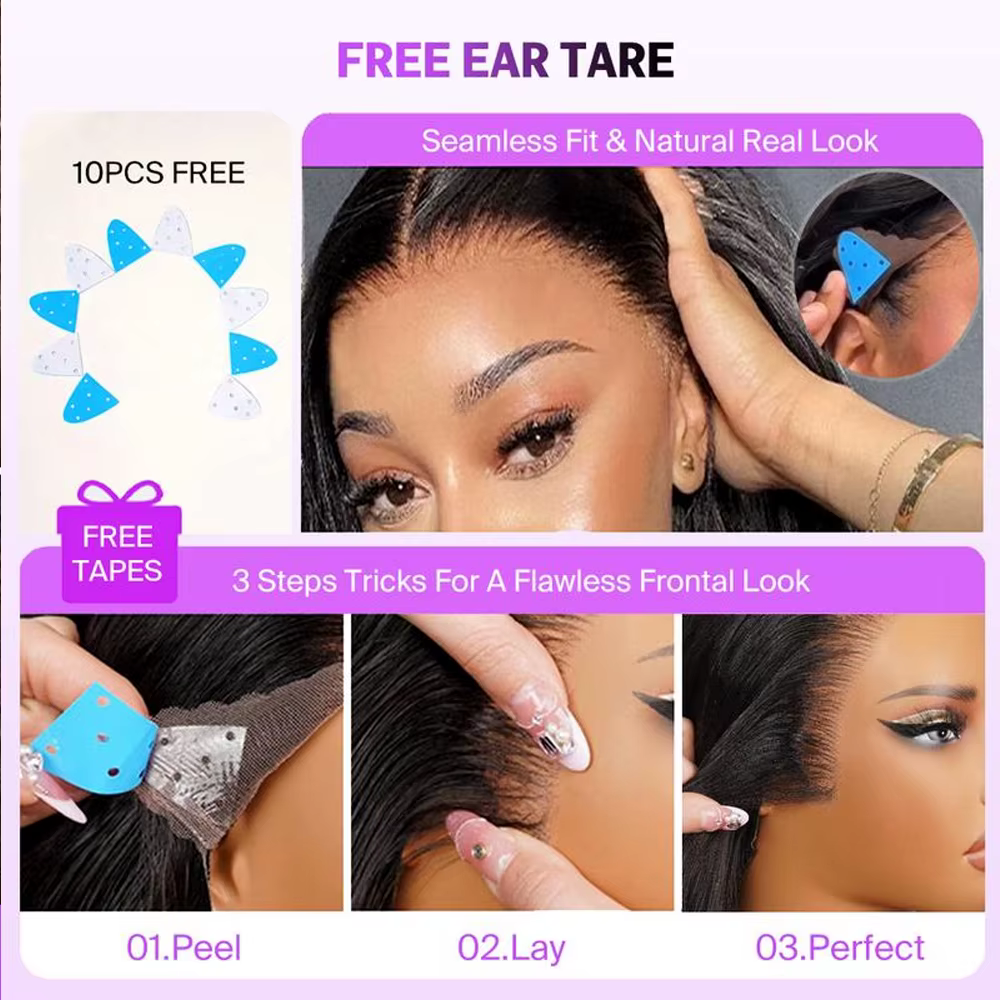 Perruque sans colle mixte marron 13x6 oreille à oreille, Body Wave ombré marron avec cordon de serrage, 100% cheveux humains, nœuds décolorés pré-épilés