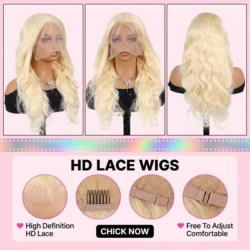 Perruque en cheveux humains 613 blonde