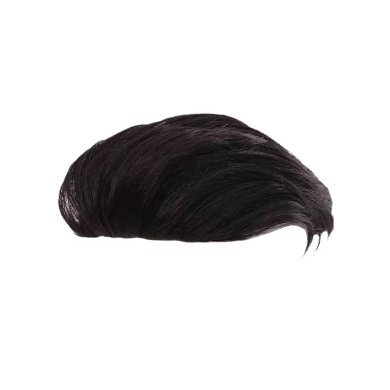 Perruque synthétique lisse et ondulée pour hommes