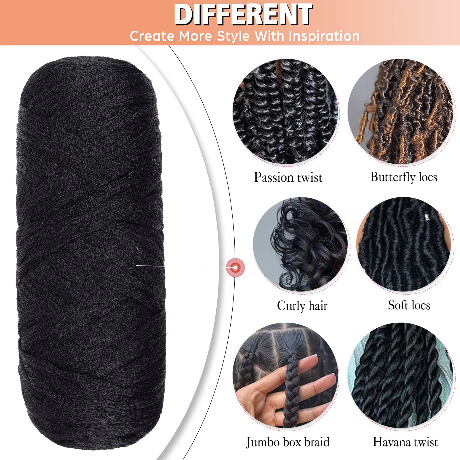 Extensions de cheveux synthétiques à tresser