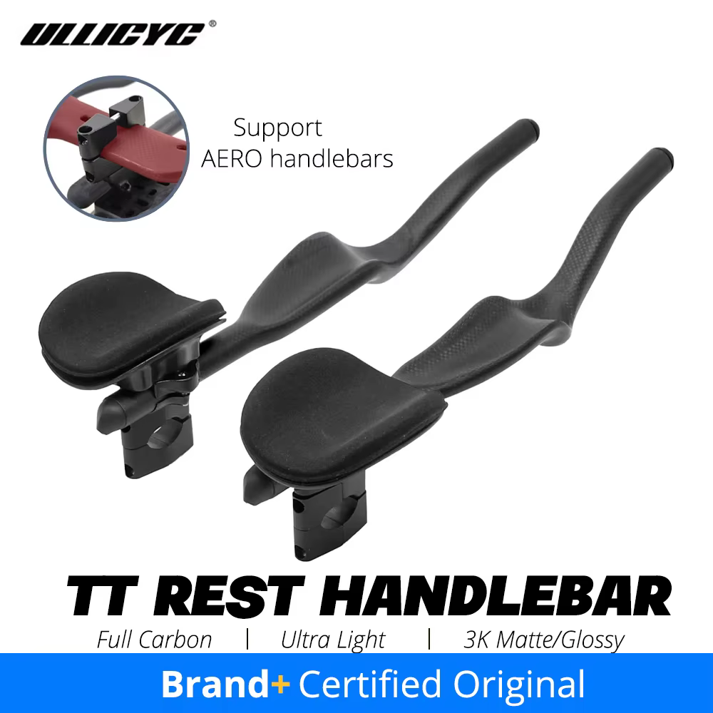 ULLICYC vélo de route Triathlon temps d'essai, repose-vélo entièrement en carbone mat/brillant 3K guidon TT 35 °   Pour guidon d'extension Aero