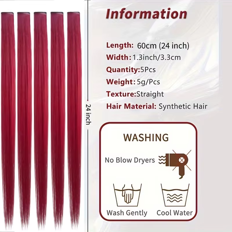 Extensions de cheveux synthétiques à clips