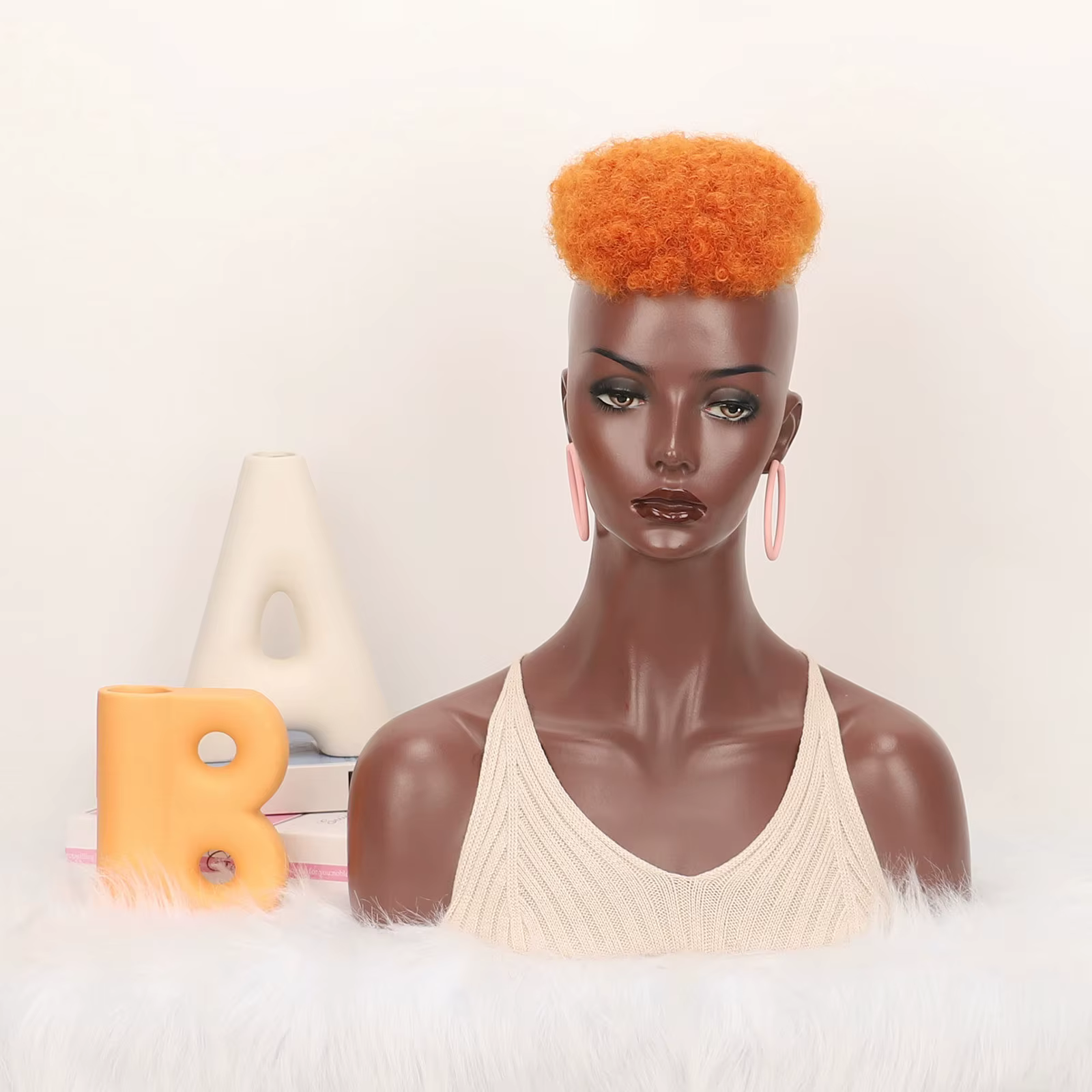 Jeedou Hair Topper Toupet court bouclé Afro à clipser - Perruque unisexe pour calvitie et cheveux amincissants postiche synthétique