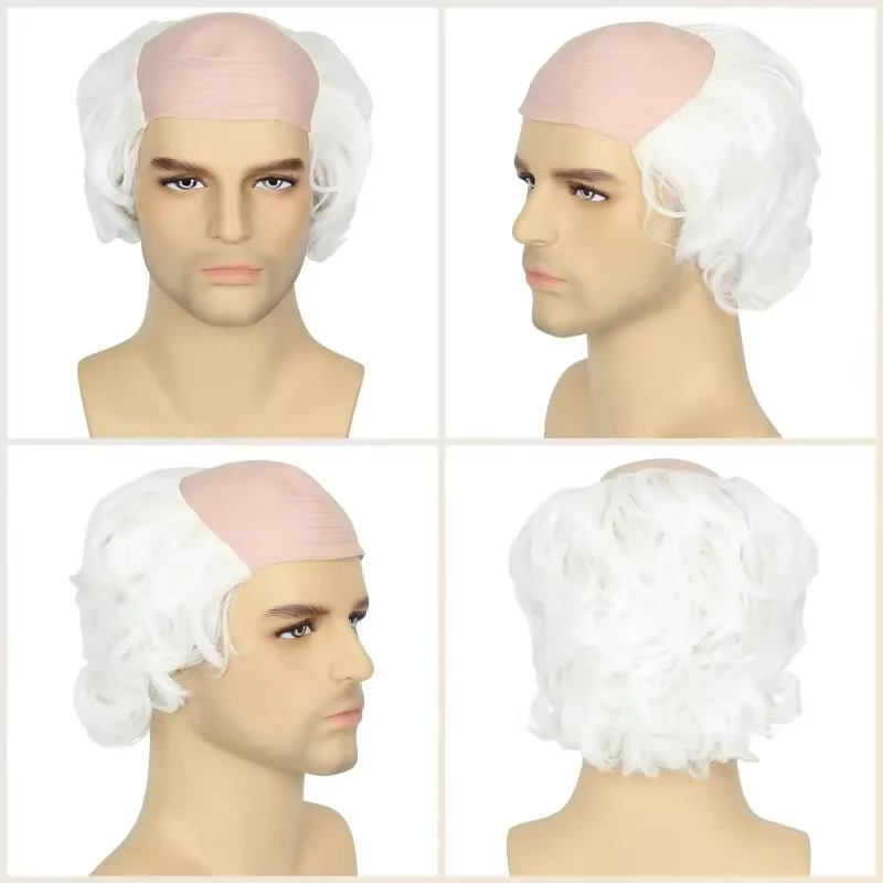 Homme chauve perruque fête d'anniversaire drôle jeu accessoire scène Sitcom effectuer jeu de rôle personnes âgées