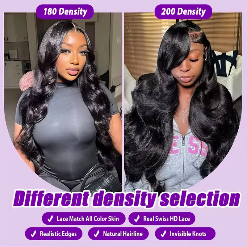 Perruque Lace Front Wig Body Wave brésilienne naturelle