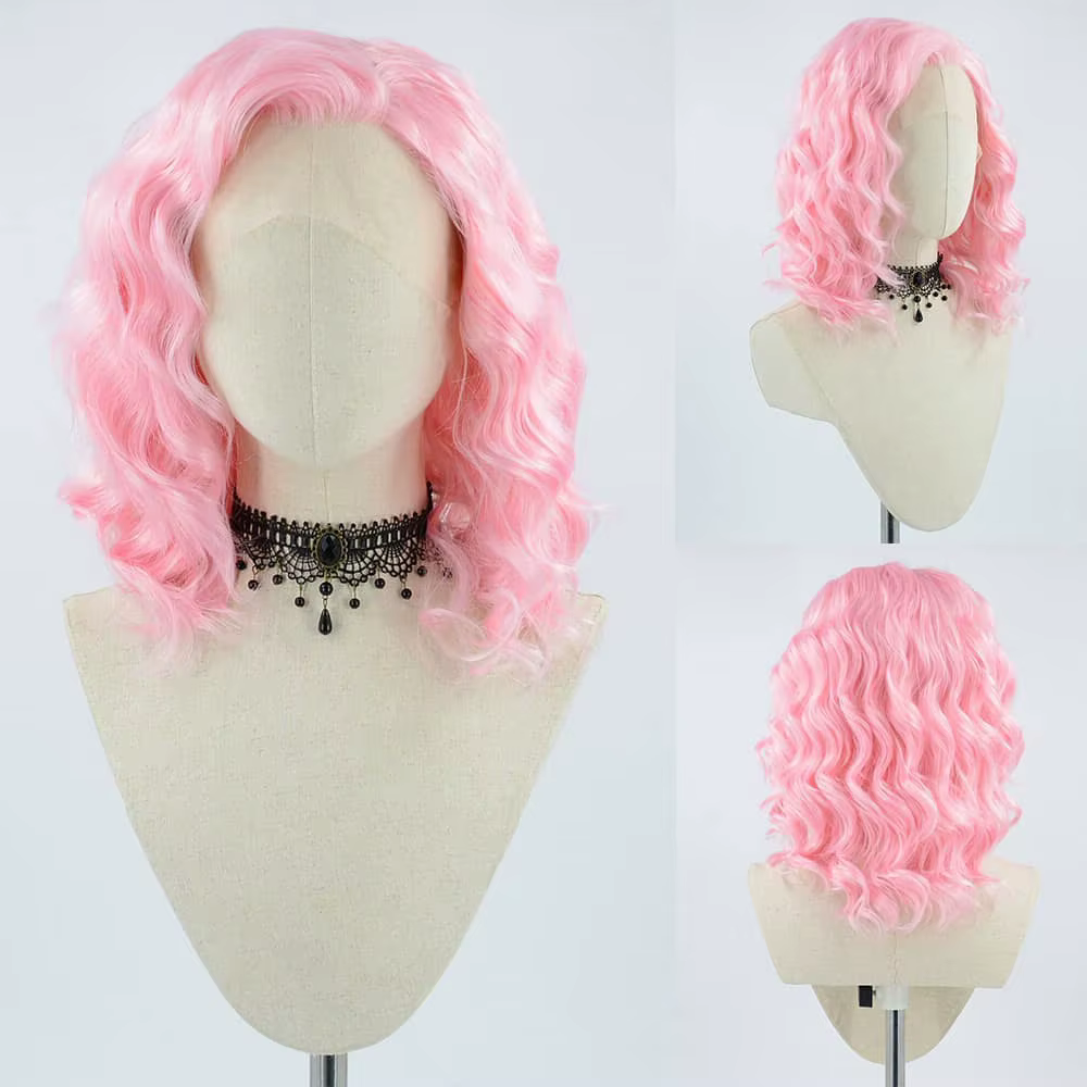 Bernardo-Perruque Synthétique Courte avec Lace Frontale pour Femme