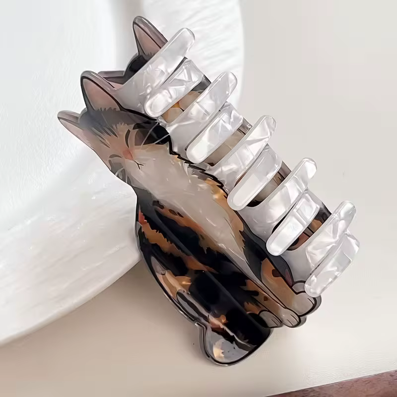 1 pince à cheveux multifonctionnelle en forme de chat