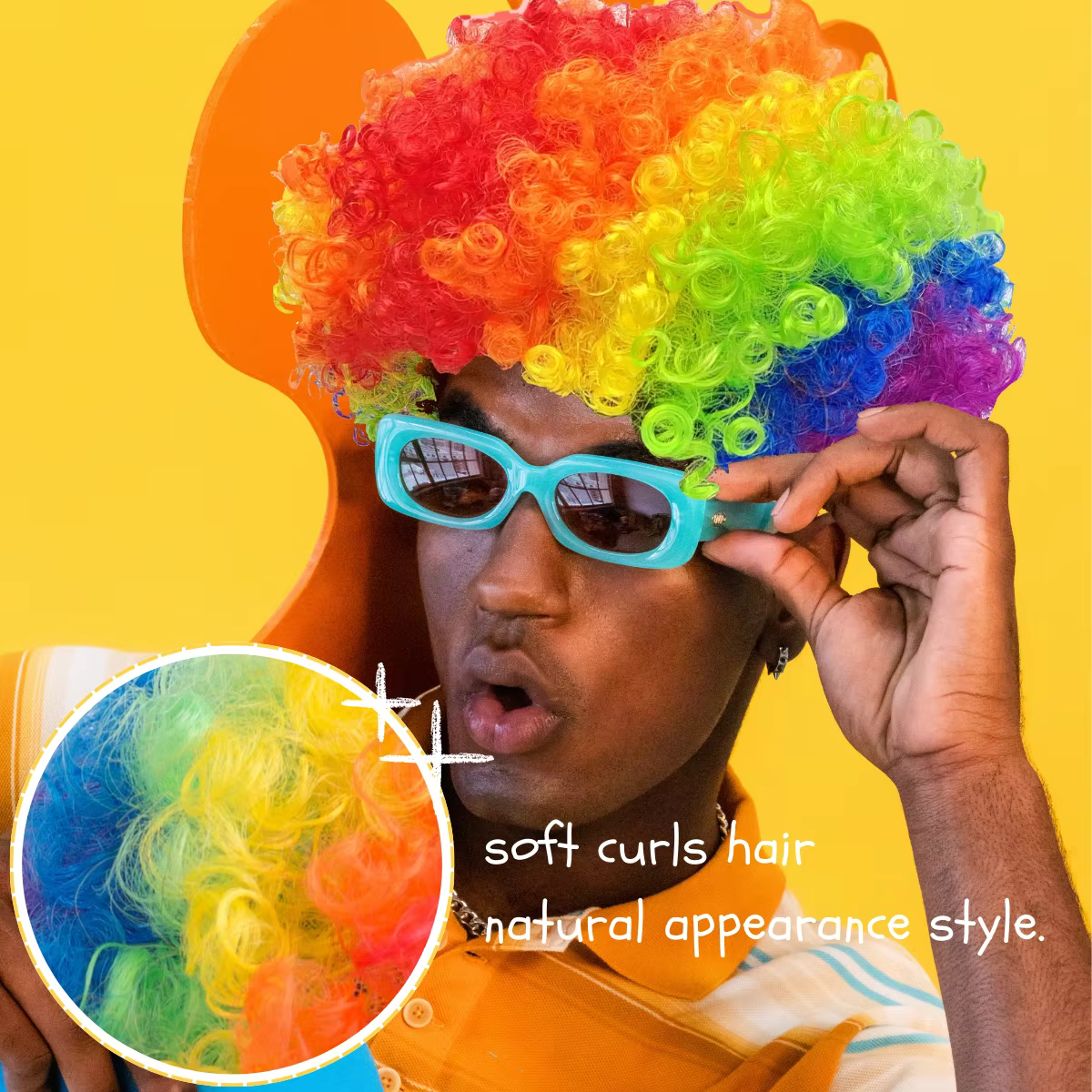 Perruque de Clown Afro Puff