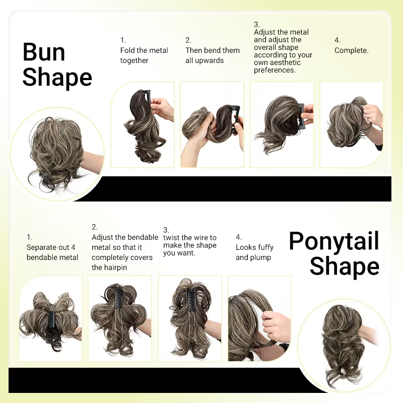 WIGSIN synthétique élégant polyvalent bouclés queue de cheval griffe pince dans l'extension de cheveux réglable adapté facile à porter pour toute Occasion