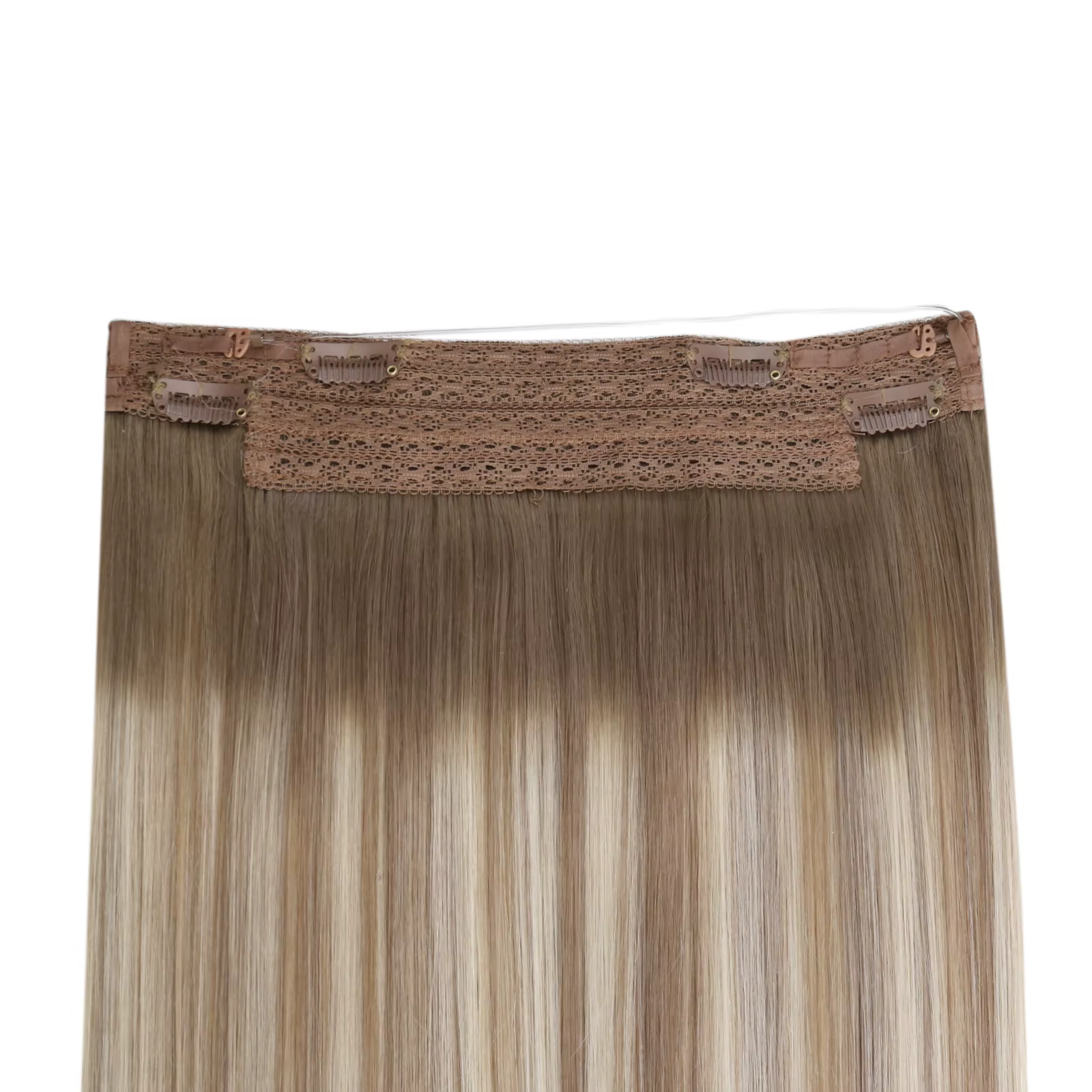 Ugeat Wire-Extensions de Cheveux Humains, Noir Naturel, Vrais Cheveux de Ligne de Poisson, Trame de Cheveux Invisible avec Clips, 12-20 ", 1 Pc, Nouveau