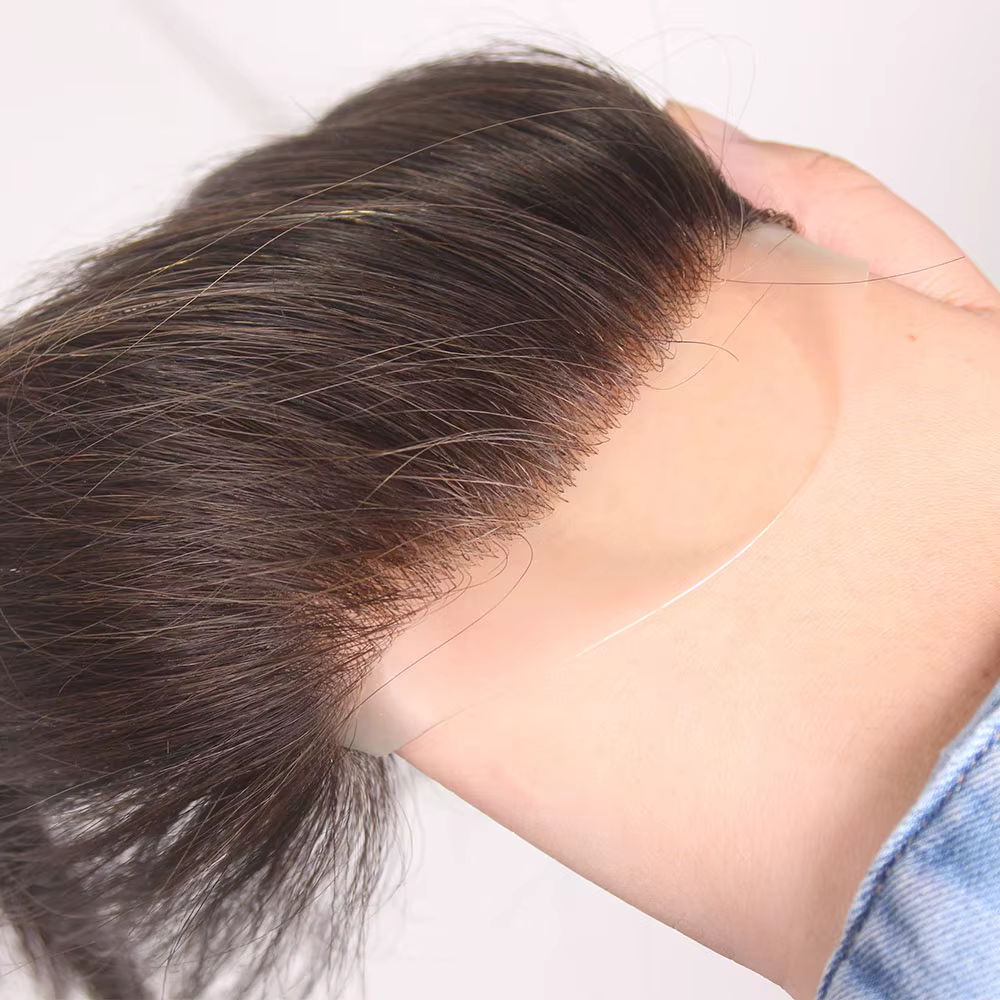 Postiche frontale pour femmes Extensions de cheveux humains front délié PU peau Toppers