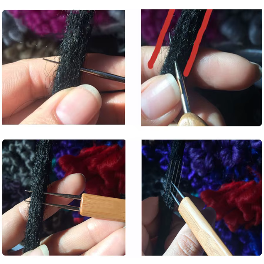 Dreadlocks crochet aiguille bambou poignée