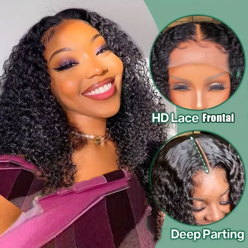 Perruques en cheveux humains bouclés crépus 16A