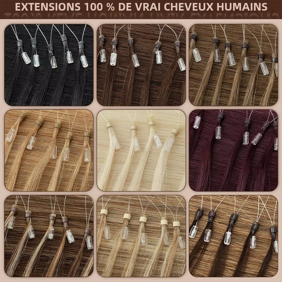 S-noilite 0.5g Micro boucle Extensions de cheveux humains extrémité saine