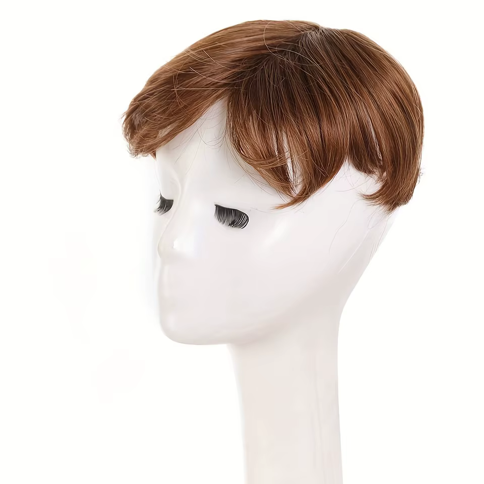 Perruque synthétique courte et droite noire pour homme