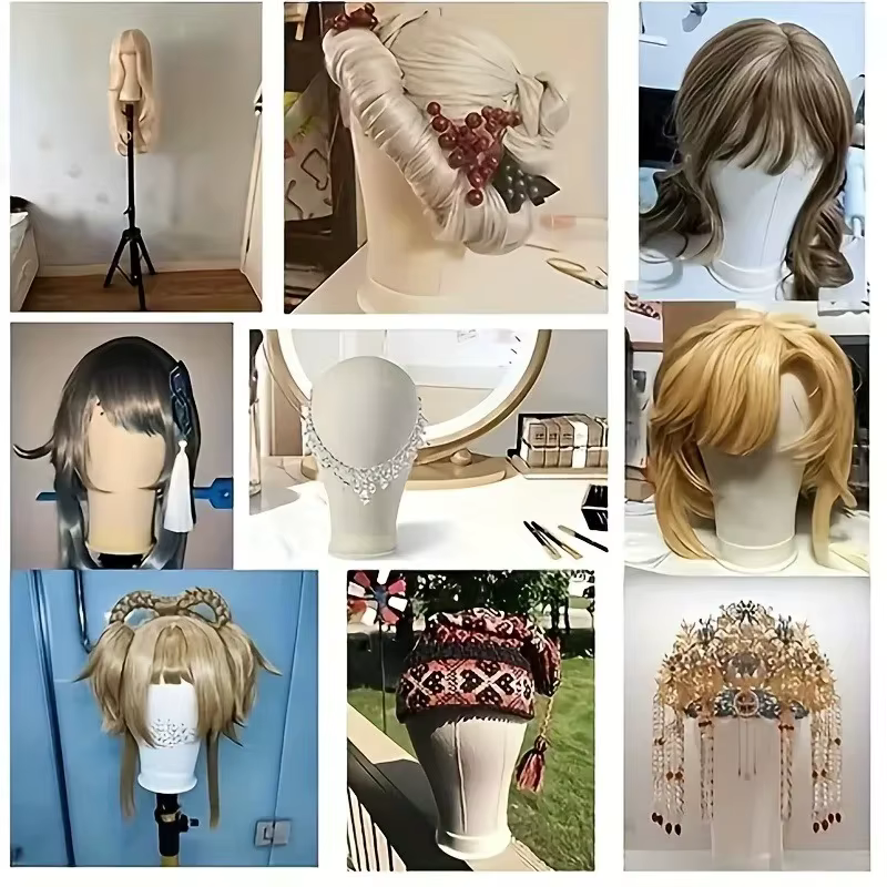 Support de tête de mannequin en toile pour perruques
