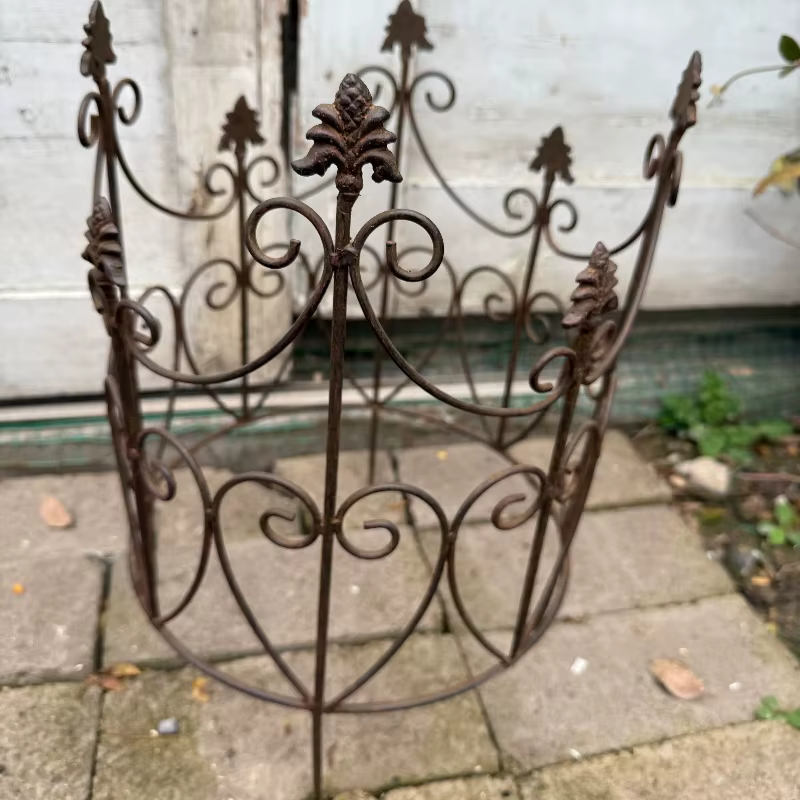 Clôture de jardin rustique, système de Support de plantes en fer ancien pour vignes grimpantes, décor de parterre de fleurs, bordure, treillis de jardin inséré au sol
