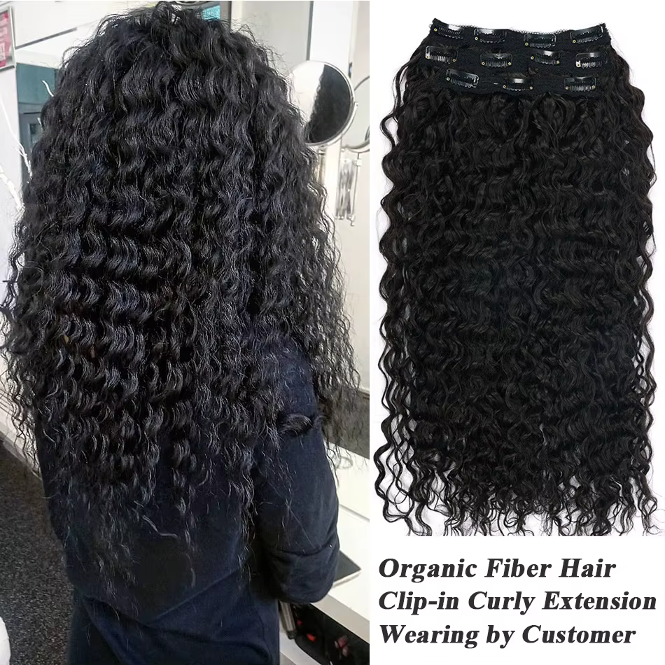 Extension synthétique bouclée crépue à clips pour femmes