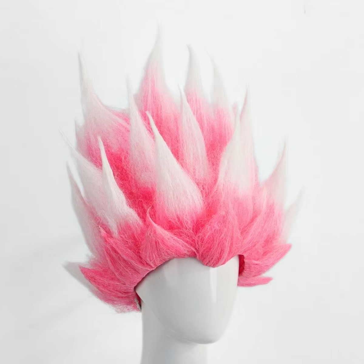 Perruque de Cosplay synthétique de Style Anime rose et blanc