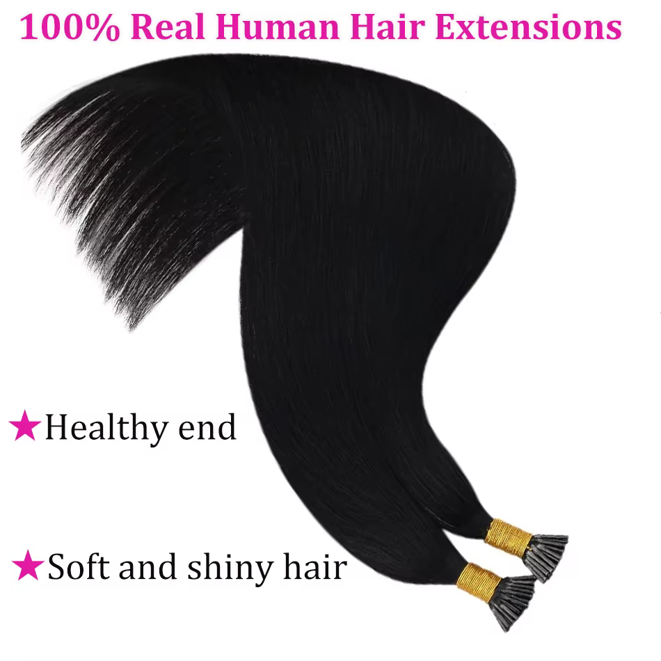I Tip Extension de cheveux droite 100%