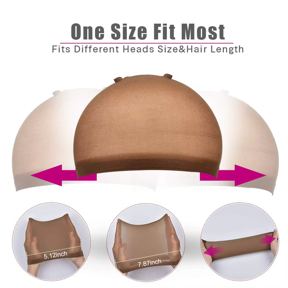 Bonnet de perruque, 6 bonnets de bas de haute qualité pour perruques, bonnets en nylon extensibles pour femmes, filles et enfants