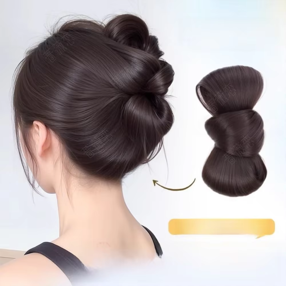 Perruque synthétique élégante avec pince à chignon