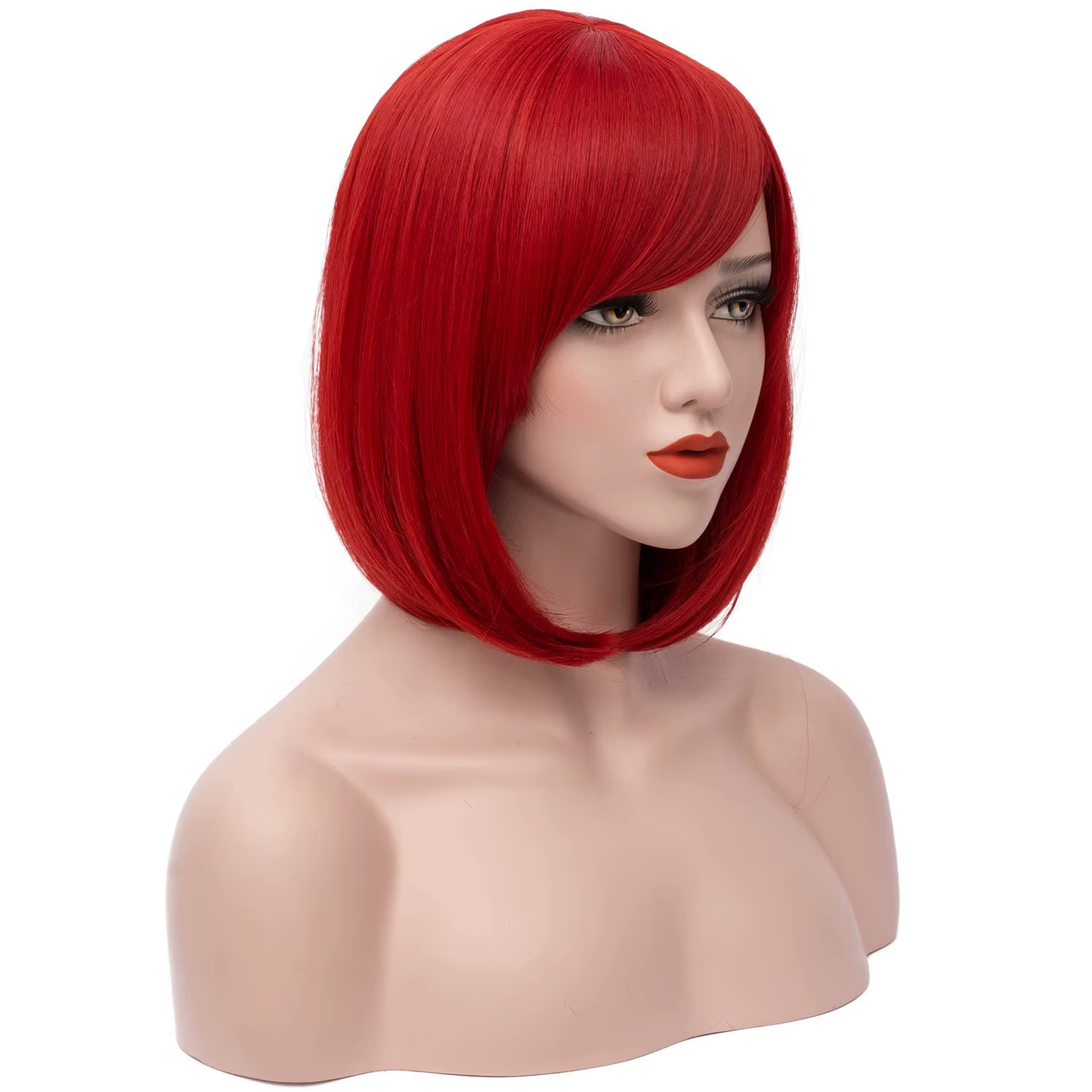 Perruque synthétique courte avec frange pour femme