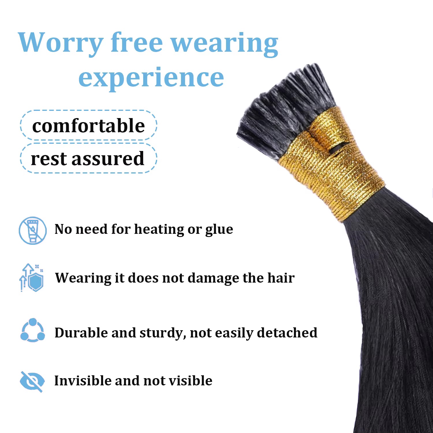 Extensions de cheveux I-Tip en cheveux humains