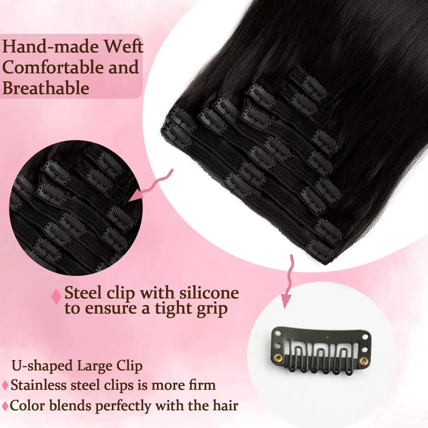 Extensions de cheveux à clipser