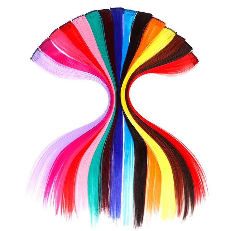 Extensions de cheveux colorées à clipser pour femme, pour usage quotidien