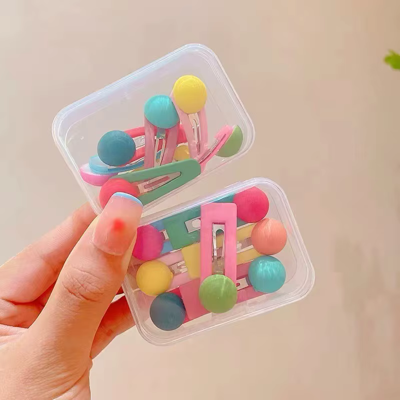 Nouvelles pinces à cheveux mignonnes et colorées en forme de haricot pour filles
