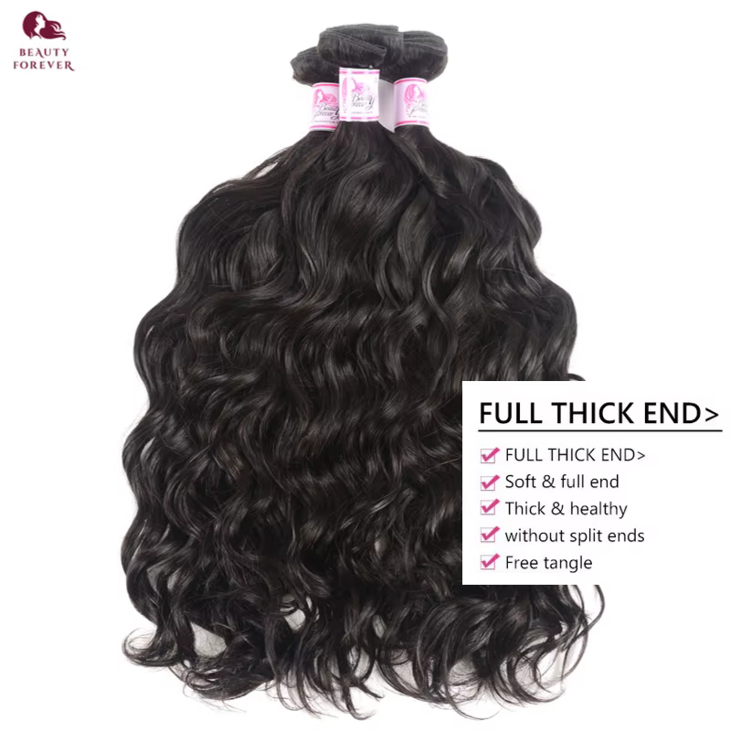 Beautyforever péruvien vague naturelle cheveux humains tisse 2/3 paquets Grade 12A