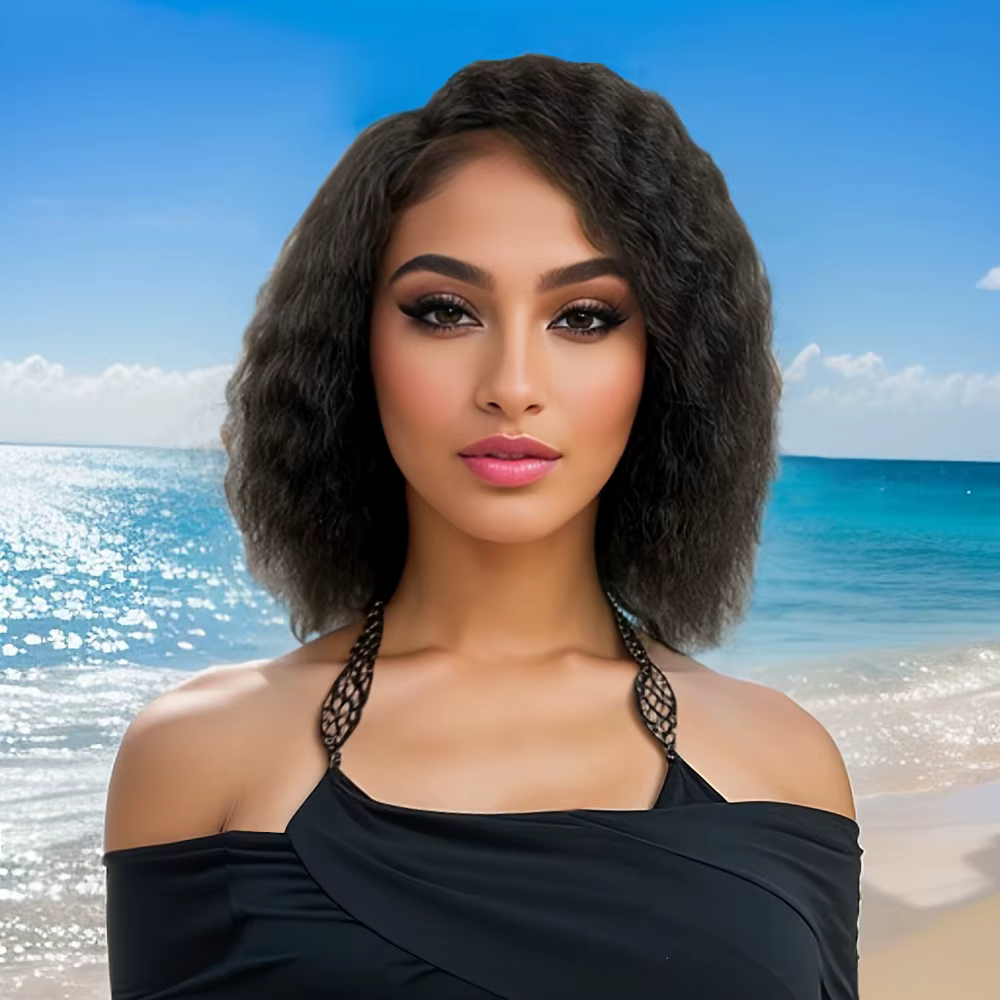 Perruques de cheveux humains bouclés coupe lutin pour femme