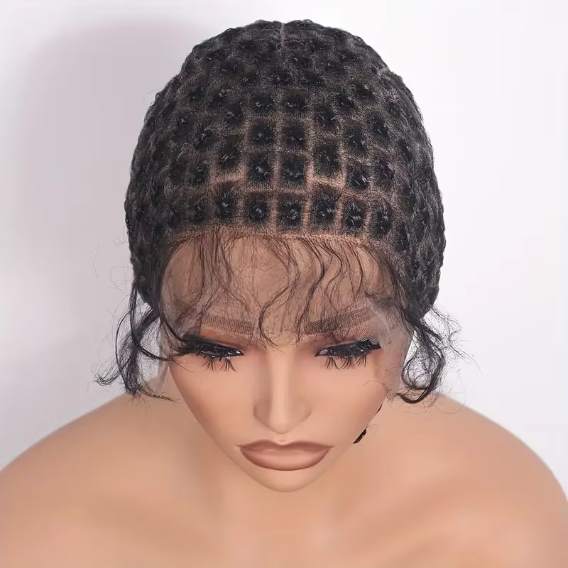 Bonnet perruque Bonnet en dentelle ultraviolette tressée pour femme