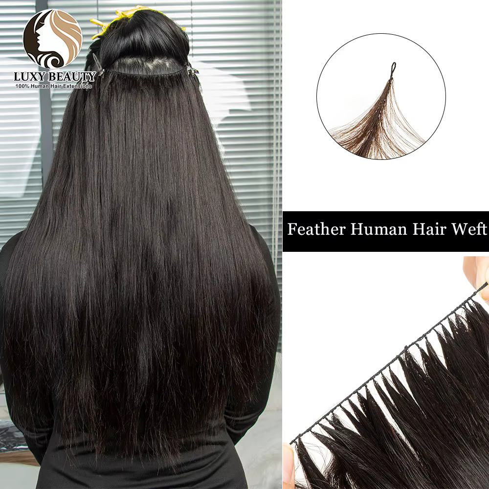 Extensions de Cheveux Humains avec Trame de Plumes