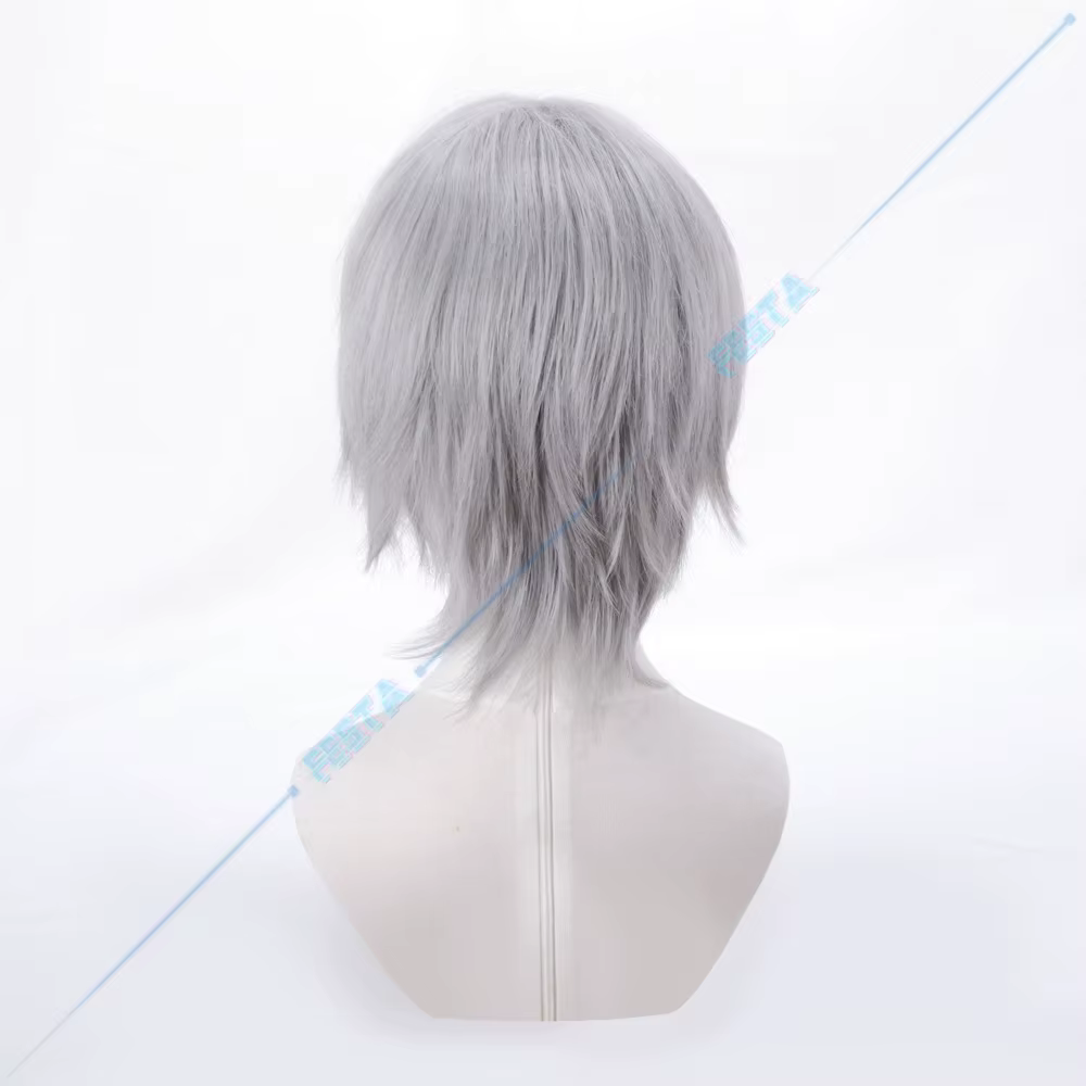 Perruque de Cosplay Anime Devil May Cry Dante, cheveux courts gris blanc clair pour hommes et femmes, jeu de rôle, accessoire de carnaval pour fête d'halloween