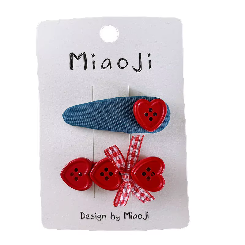 Pinces à cheveux en Denim et tissu avec nœud mignon