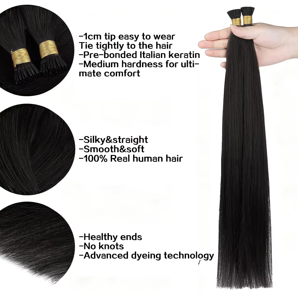 Extensions de cheveux I-Tip de 14 à 28 pouces